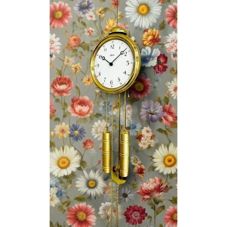 Hermle Round Pendulum Wall Clock - 25 - Brass Finish