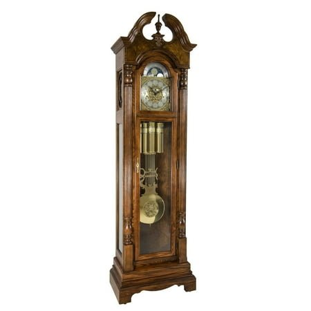 Hermle Triple Chime Mechanical Grandfather Clock - 86 - Oak Finish