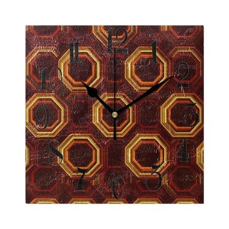 Horseshoe Octagonal Wall Clock Decorative Square Silent Non-Ticking Operated Clocks Aesthetic for Bedroom Living Room