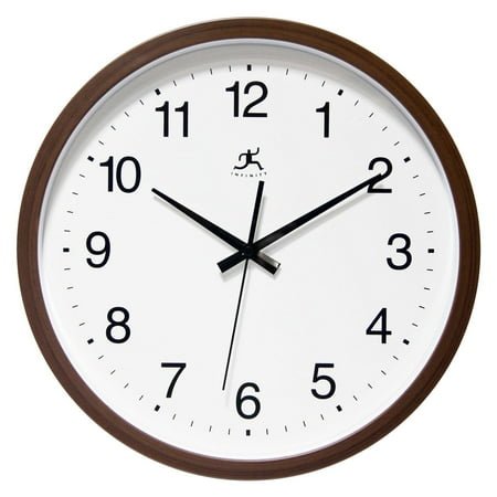 Infinity Instruments 14 Brown Transitional Analog Display Wall Clock