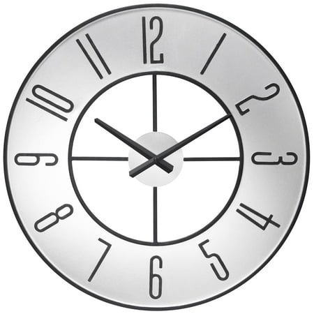 Infinity Instruments Metropolitan Metal 19.75 Indoor Wall Clock with Open Face & Quartz Movement for Accurate Timekeeping, Silver