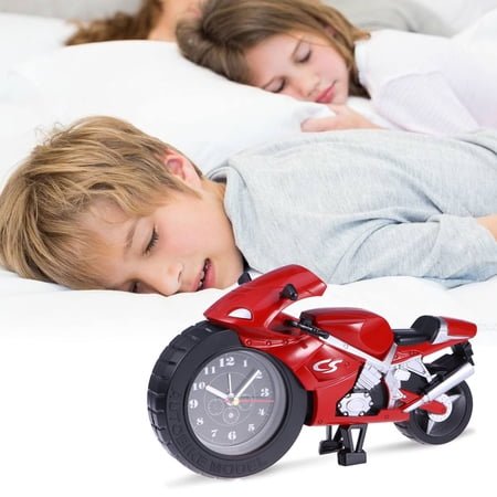 KALLORY 1Pcs Toddler Alarm Clock In Red Vintage For Kids And Family Daily Use