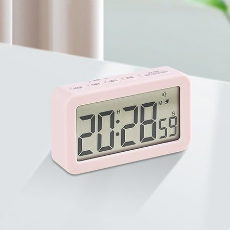 Kchsji Digital LED Electronic Clock Stereo Display Snooze Alarm Countdown 12/24H Switching Forward Timer Function Compact Design for Bedroom Office Study Kitchen Daily Schedule
