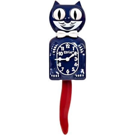 Kit-Cat Clock® Limited Edition Red, White & Galaxy Blue - Retro Cat Wall Clock with Moving Eyes and Tail, Battery Operated, Made in USA