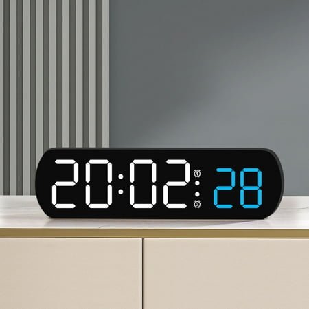 Kugisaki Digital Alarm Clock LED Display Multifunctional Digital Clock Displaying Date for Bedroom Home Living Room Office
