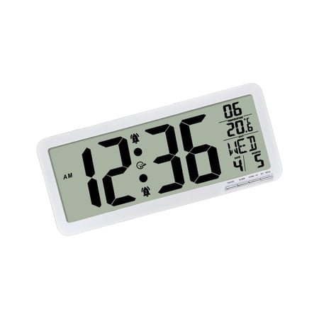 Large Screen LCD Display Digital Alarm Clock Indoor Temperature Meter Snooze