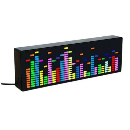 LED Music Spectrum Display RGB Colorful 1624 Segment Rhythm Light Voice Clock Display 384 LEDs 20 Dynamic
