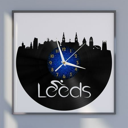 Leeds Regional Classics 12 Inch Vinyl Record Wall Clock - Silent, Creative, and Unique Clock for Living Room, Entryway, or Bedroom Decor - Perfect Gift Idea(12 inchs B without LED)