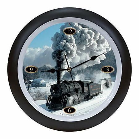 Locomotive Legends Steam Engine Train Sounds 13 Inch Hanging Wall Clock