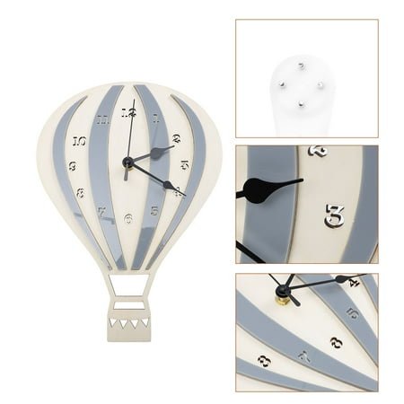 LOLIPPYY Silent Grey Wall Clock Featuring Hot Air Balloon Design, Perfect for Home Decor and Office Use