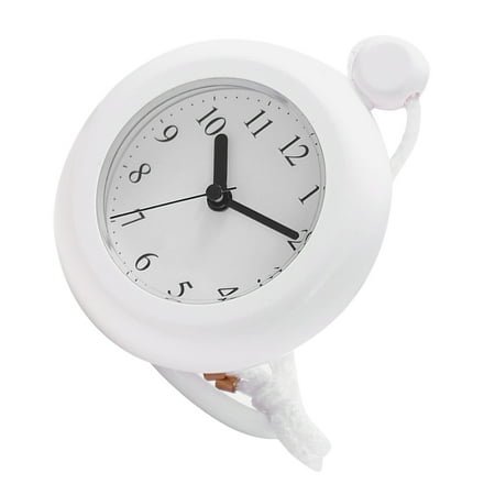 LOLIPPYY Vintage Bathroom Clock, White Plastic Wall Hanging Timepiece for Home