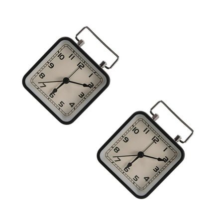 Masteelf 2pcs Portable Analog Alarm Clock Silent Non Ticking Small Clock Travel Alarm Clock With Light Battery Operated Loud Alarm Clock For Bedroom