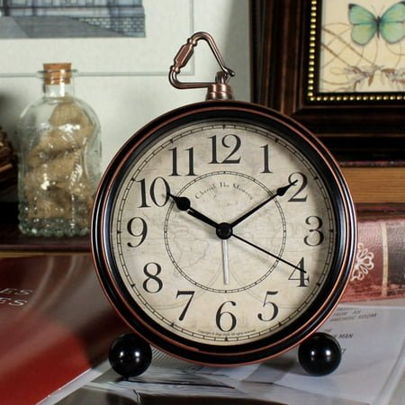 Masteelf Bedroom Clock Small Size Alarm Electronic Main Vintage Black