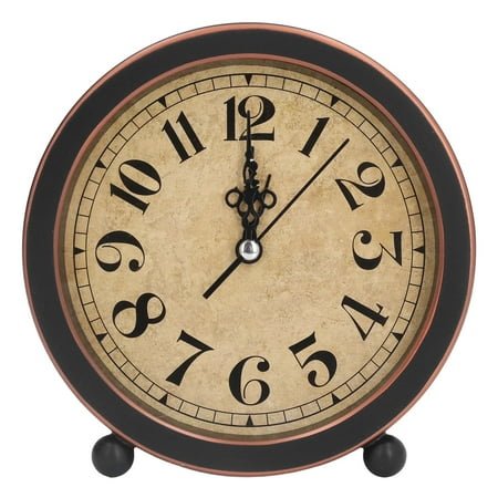 Mechanical Alarm Clock Analog Retro Desk Tabletop Wind Up Timepiece With Night Light