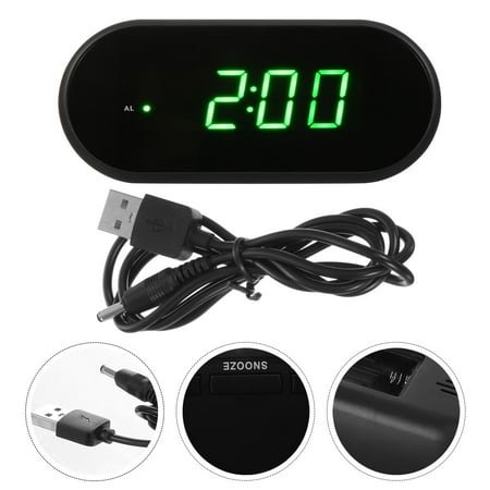 MEIBUTYUP Green LED Digital Alarm Clock for Home Desktop Plastic Large Display Modern Design 1pc