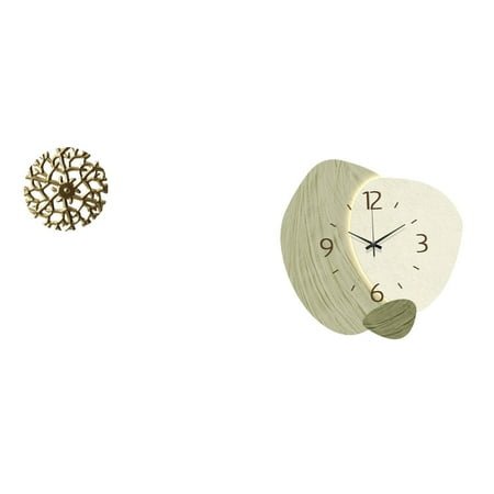 Metal Wall Decor Wall Hanging Sculpture Silent Wall Clock with Wrought Iron Frame for Office Living Room Bedroom