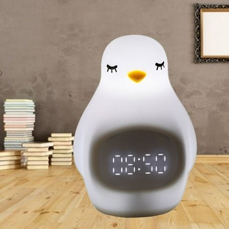 Milisten LED Digital Lamp Alarm Clock in Silicone with Delay Timer and e Activation White