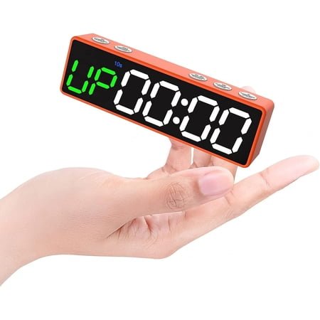 Mini Portable Gym Timer Clock Strong Magnet Workout Interval Timer with Powerful Battery Stopwatch Fitness Digital Timer for Home/Garage/Boxing