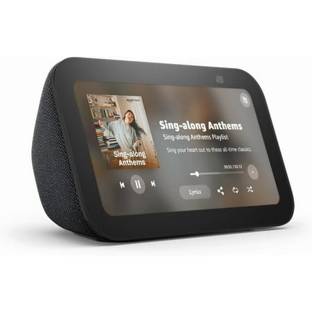 MYNewest Model Smart Display 5 – Charcoal, Compact Device with 2X Bass & Clearer Sound, Smart Home Hub for Music, Video, Alarms & More