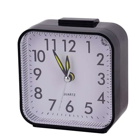 NefLaca Small Travel Alarm Clock Analog Battery Operated Silent No Ticking With Light