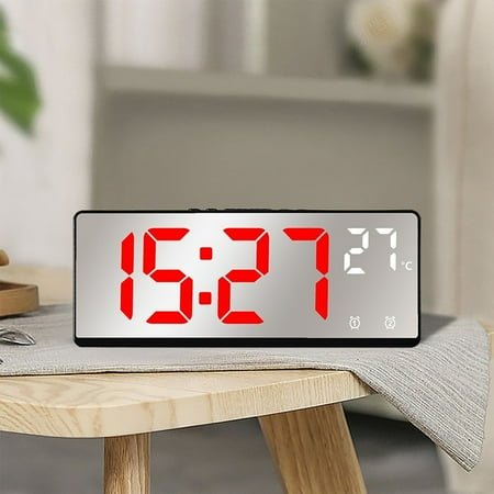 Newxiaaa Telling Time Teaching Clock, Usb Charger Small Clocks for Bedrooms Silent Non-Ticking Classic Clock Waterproof Small Wall Clock, for Holiday Gifts (Red)