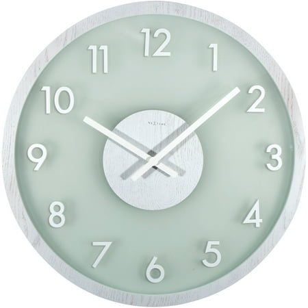 NEXTIME WALL CLOCK FROSTED WOOD - WHITE