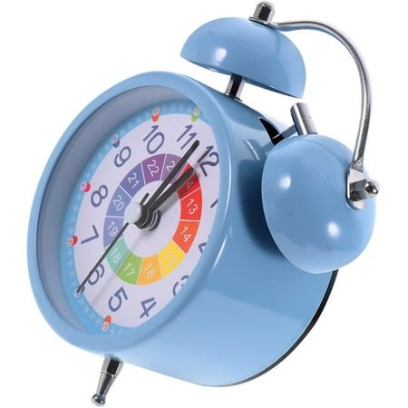 NIAIZEK Desk Alarm Clock Glass Blue with Silent Alarm for Students 1Pack 4.7x3.3in