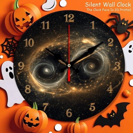 none 2D Galaxy Spiral Wall Clock - Stunning Space Nebula Design, Silent Non-Ticking, Modern Home Decor, Unique Astronomical Art for Living Room/Bedroom (10-inch Round)
