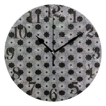 Octagon and Square Round Wall Clock Battery Operated Silent Non-Ticking Bedroom Office Kitchen Home School Decor 10(Black)