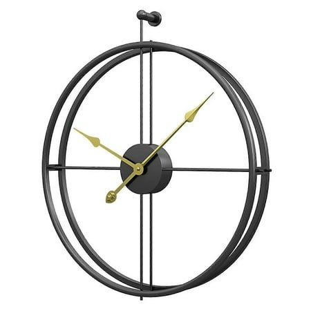 Outdoor Garden Wall Clock 50 Cm Diameter, Large Round Wrought Iron OpenFace, Waterproof Outdoor Quartz Wall Clock