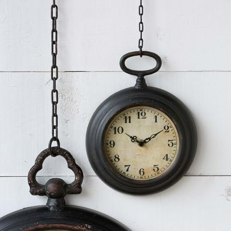 Park Hill Collection Manor Pocket Watch Wall Clock Small