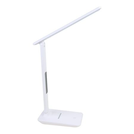 Raindrops LED Eye Friendly Night Light Foldable Reading Lamp with Alarm Clock Date Temperature Display for Bedroom Home (White)