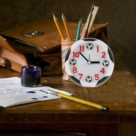Raindrops White Football Alarm Clock with Simple Design for Student Desk and Bedside Use