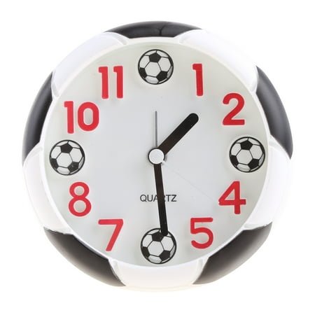 ROCKROK for Creative 3D Football Sport Alarm Clock Analog Digital Clock Analog Clock Student Kids Room Ornament Table Clock