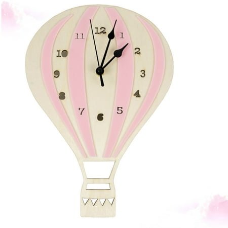 ROSENICE Non Ticking Wall Clock Hot Air Balloon Shaped Bamboo Mute Decorative Clocks for Home Decor 1Set