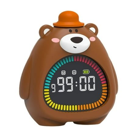 ROZYARD Cute Silicones Bear Nightlight Digital Alarm Clock Visual Timer Rechargeable