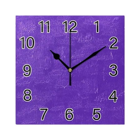 Ryvnso Tulip Purple Wall Clock Square Silent Non-Ticking Battery Operated 7.78