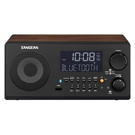Sangean All in One Bluetooth AM/FM Dual Alarm Clock Radio with Large Easy to Read Backlit LCD Display