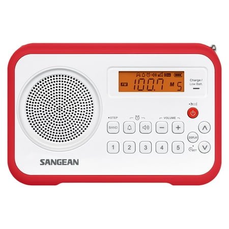 Sangean Digital Compact AM/FM Dual Alarm Clock Radio with Built-in Speaker & Large Easy to Read Backlit Display