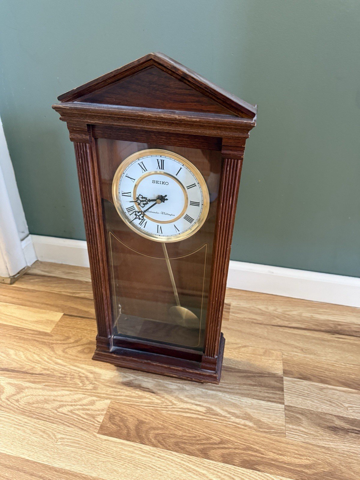 Seiko Westminster Whittington Wall Clock Pendulum Chime Wood Quartz Working