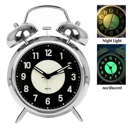 Silent Bedside Alarm Clock NonTicking Glow-in-the-Dark Bedroom Clock