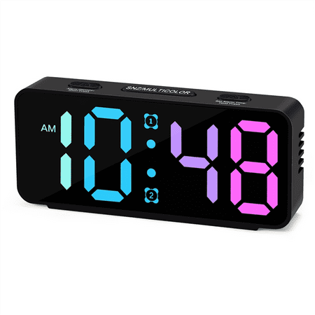Small Loud Alarm Clock for Heavy Sleepers Adults,Compact Travel Clocks Bedrooms Bedside,Ok to Wake Kids,Teens