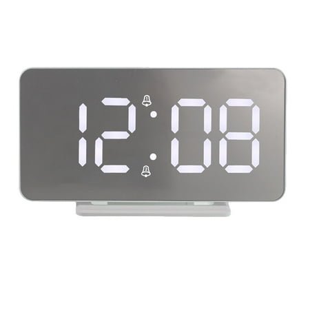 SOPOTUTU Bedroom Clock Silver ABS Digital Alarm Clock with Led Numbers Home Use 1Set