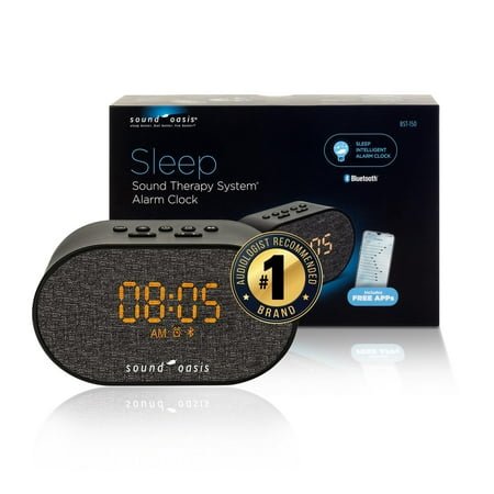 Sound Oasis® Bluetooth® Sleep Sound Therapy System® Alarm Clock - Sleep Better, Manage and Mask Tinnitus, 30 Built-in Sounds, Sleep-Friendly Lighting, Travel Friendly (BST-150)