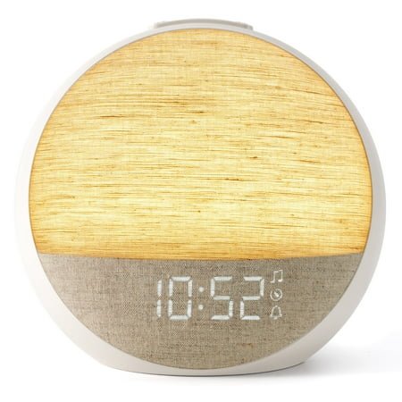 Sunrise Alarm Clock Wake Up Sunlight with Sound Machine & Dimmable Night Light for Bedrooms Clock