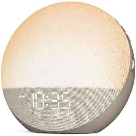 Sunrise Alarm Clock White Noise Machine: Natural Wake Up Light - Dimmable Clock with Bluetooth Speaker for Bedroom - 25 Sleep Sounds for Baby Adults Kids Cocoa