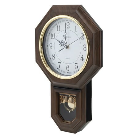 Timekeeper Essex 18.75 Modern Pendulum Wall Clock (Faux Wood), 180WAGMPT