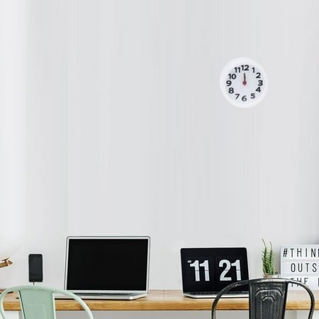 Tineasur Charging Desktop Alarm Clock, Small Hangable, White, Luminous Hands, Attractive Decor