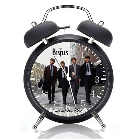 Twin Bell Beatles Alarm Clock with Night Light Quite Silent Non-Ticking 4 Inches Glass Face - Great for Decor Best Gift Ideas G80