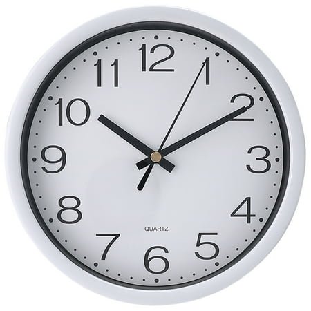 Unique Bargains Silent Non Ticking Battery Operated Modern Wall Clocks White